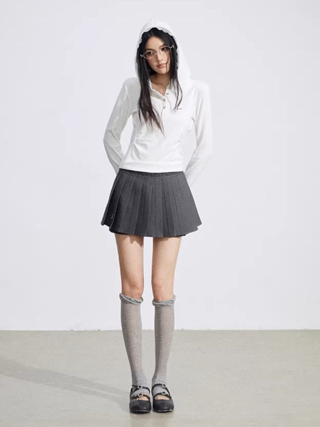 Pleated Layered Mini Skirt