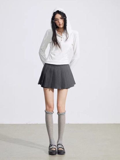 Pleated Layered Mini Skirt