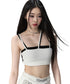 White & Black One-shoulder Tank Top - CHINASQUAD
