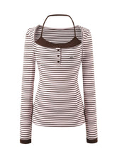 Two-piece Look Striped Hooded Tee - CHINASQUAD