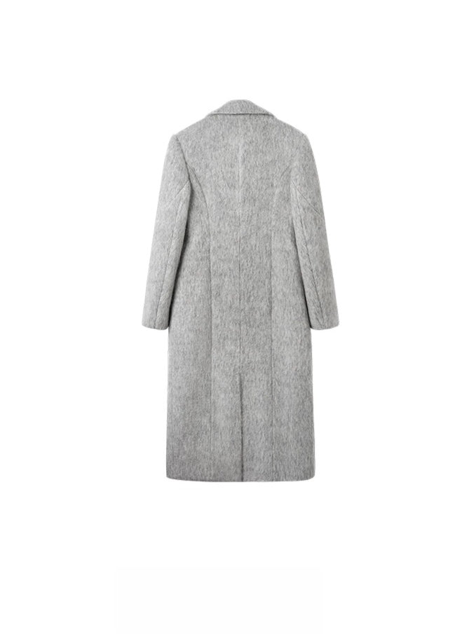 Classic Sculpted Long-Pile Wool Coat