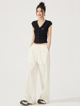 V-neck Pleated Knitted Top - CHINASQUAD