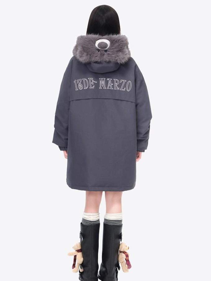 Faux Fur Collar Parka Down Coat