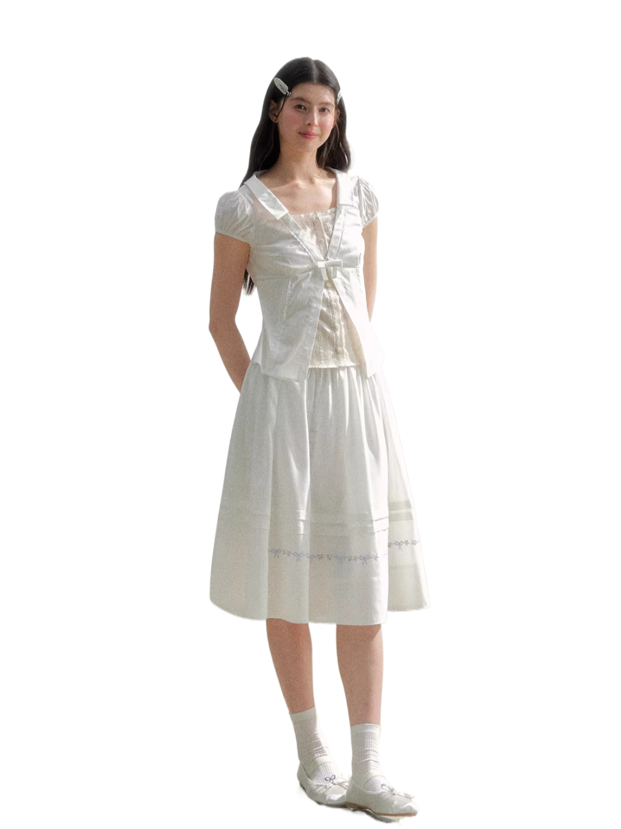 Floral Plaid Academy Layered Short Sleeve Shirt