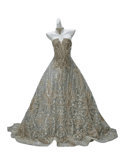 Elegant Apricot Couture Gown