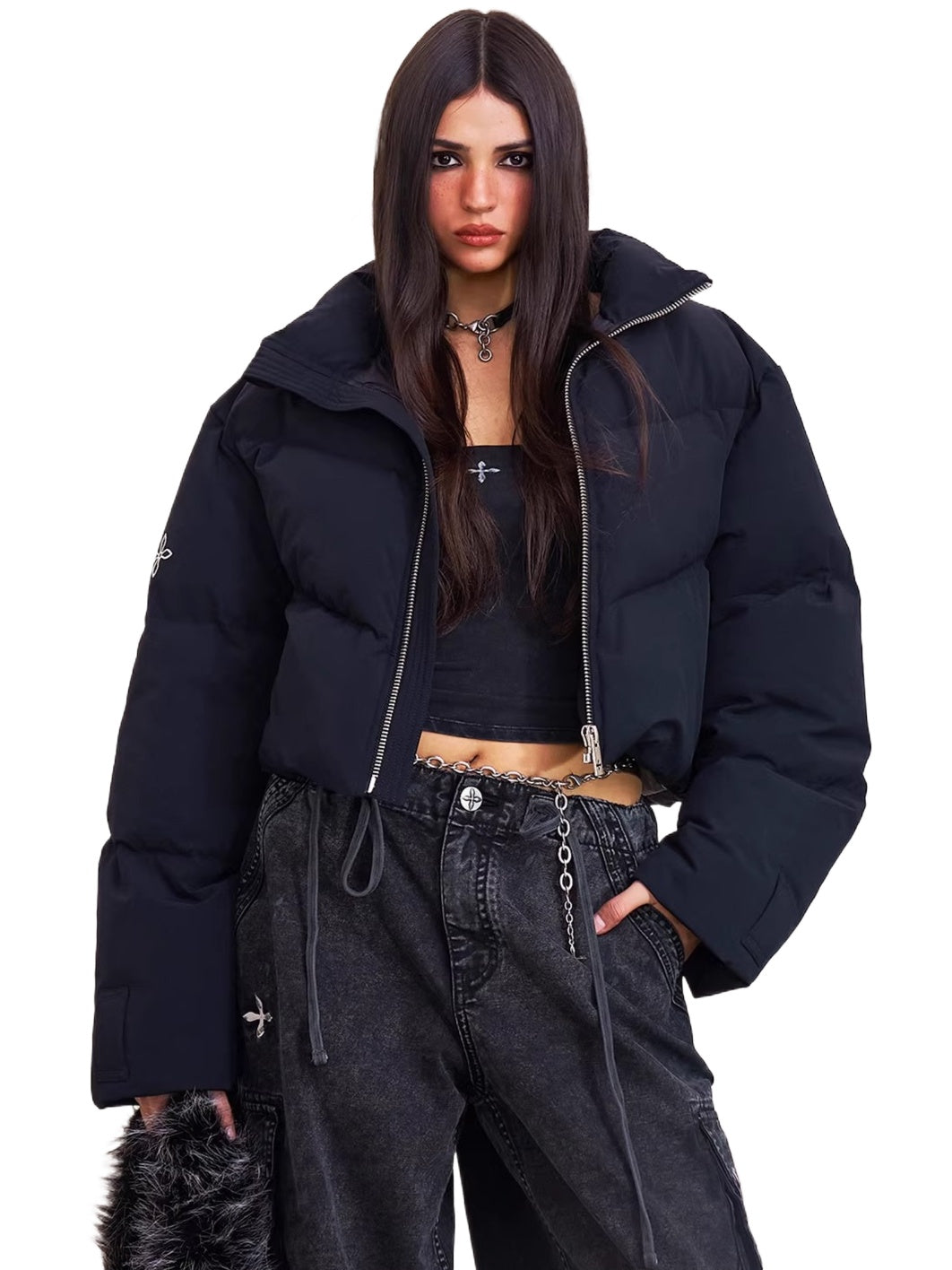 Desert Cross Cropped Down Jacket