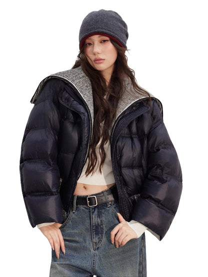 Reversible Knit Lapel Down Jacket