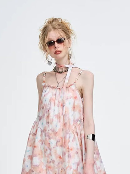 Pink Floral A-Line Camisole Dress