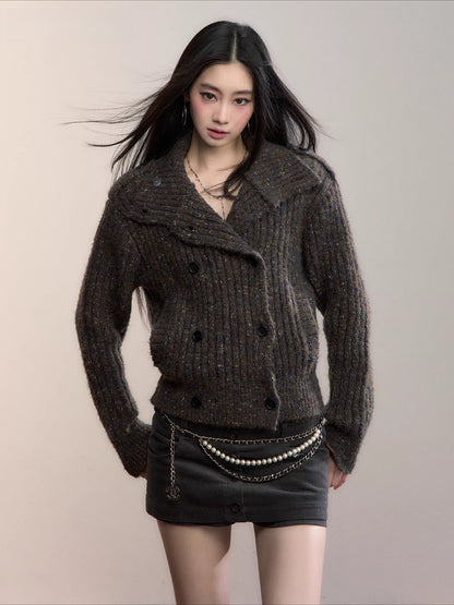 Multicolor Yarn Turtleneck Knit Turtleneck