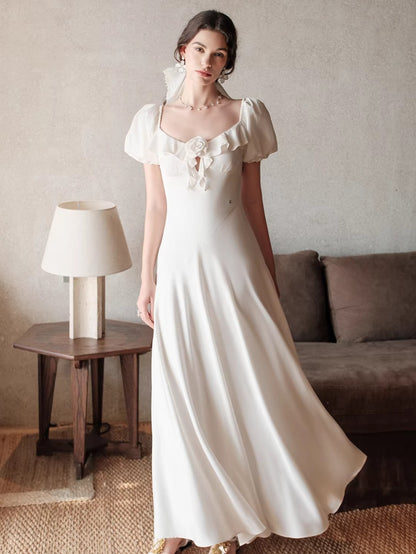 Puff-Sleeve Resort Maxi Dress