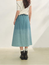 Beaded Washed Gradient Denim Skirt - CHINASQUAD