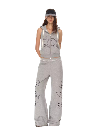 Cotton Sleeveless Zip-Up Hoodie