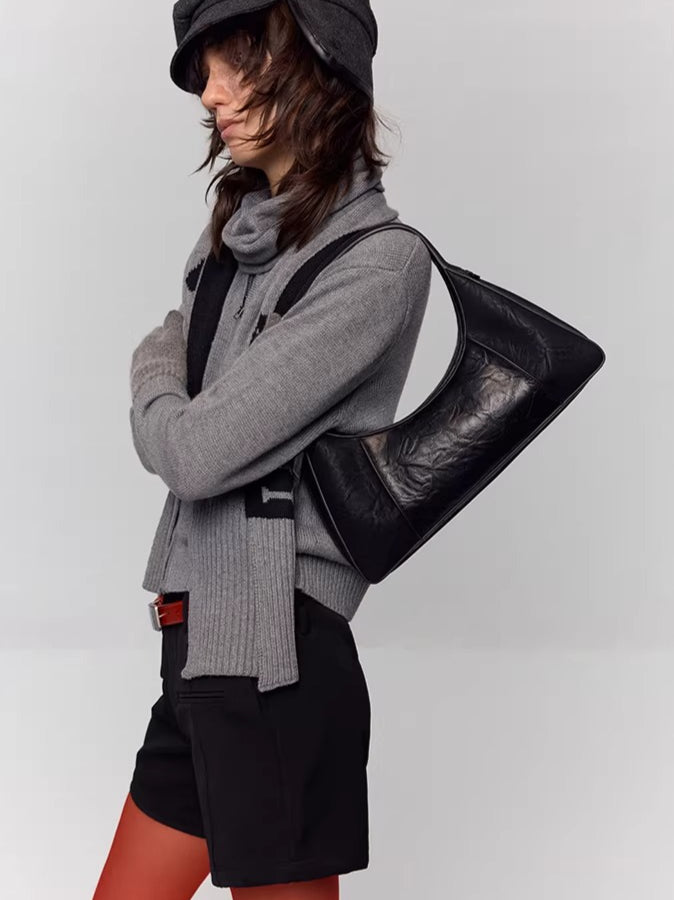 Waxed Eco-Leather Shoulder &amp; Handbag