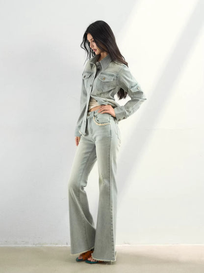 Washed Lightweight Stretch Denim Jacket