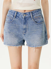 Raw-Edged Cool Denim Shorts - CHINASQUAD