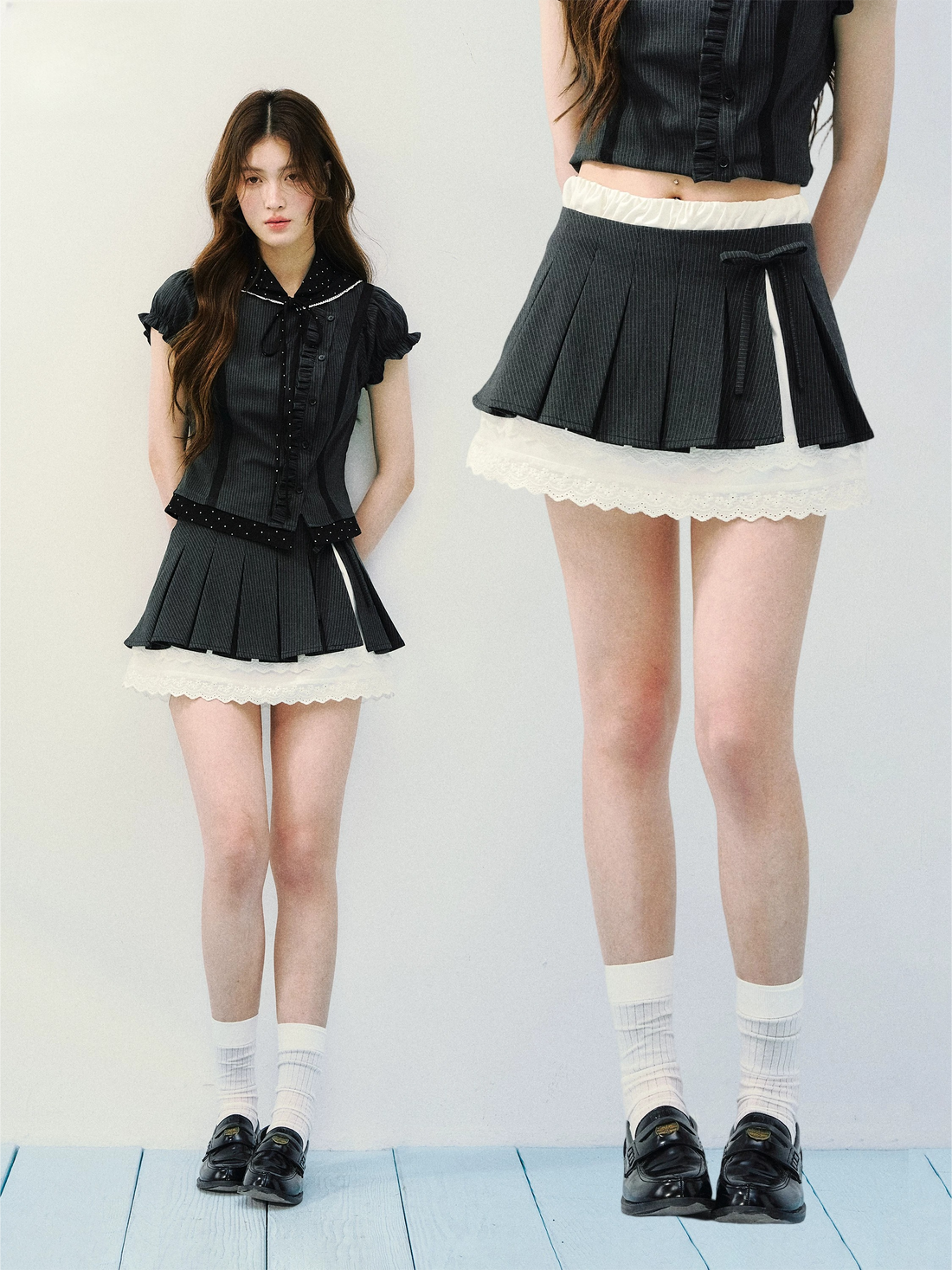 Preppy Stripe &amp; Polka Dot Two-Piece Set