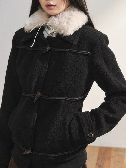Original Design Black Duffle Wool Jacket