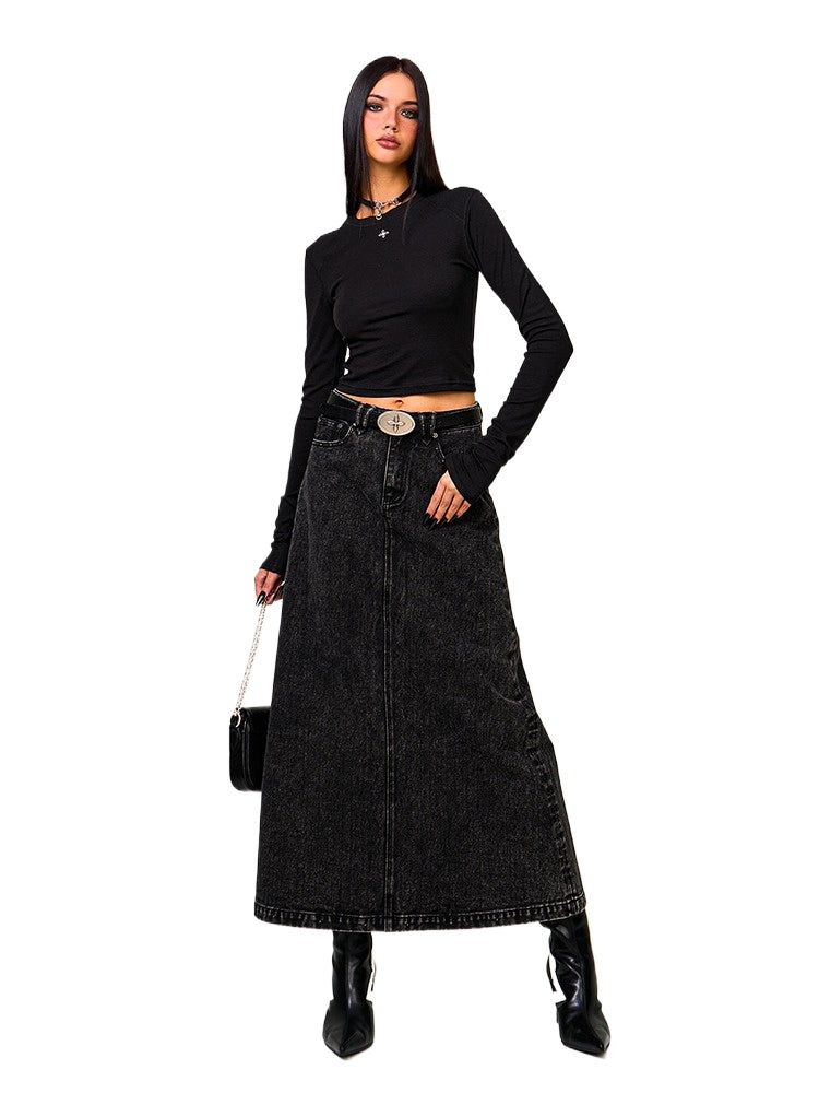 Compass Wild Cyberpunk Denim Skirt