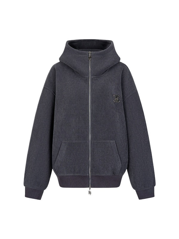 Heavyweight Shearling High-Collar Hoodie