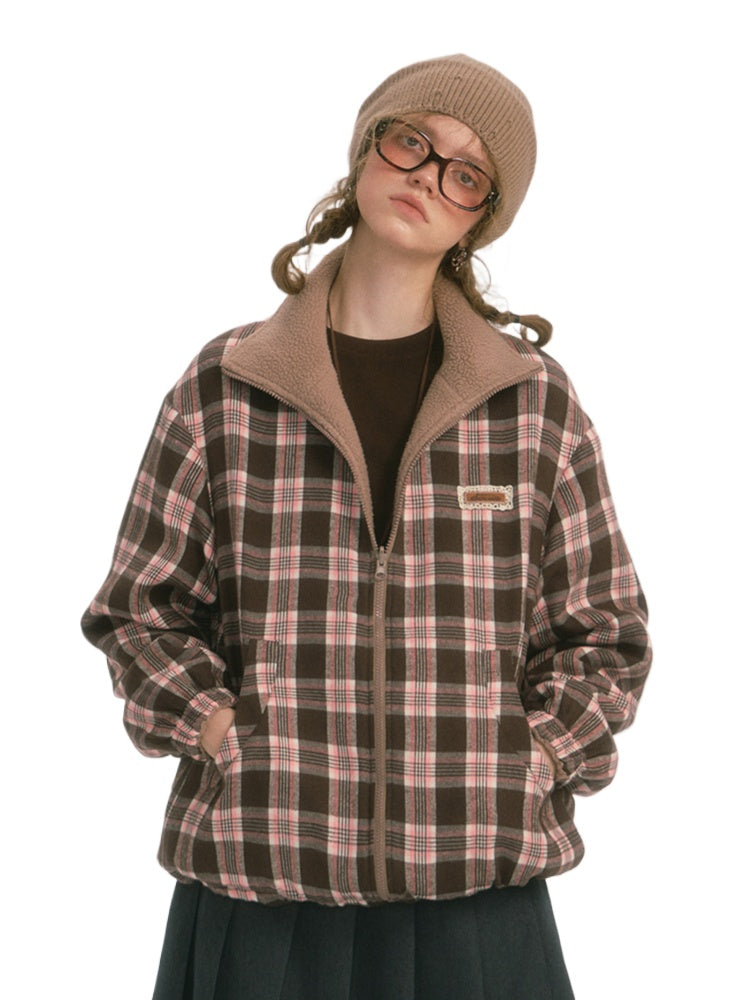 Reversible Fleece Plaid Jacket