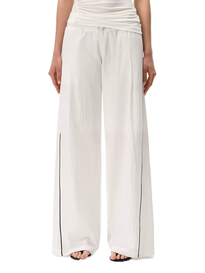 Cooling Lyocell Double-Waistband Wide-Leg Pants