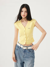 V-neck Pleated Knitted Top - CHINASQUAD