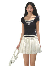 Two-piece Spliced Hem Lace Short-sleeve T-shirt - CHINASQUAD