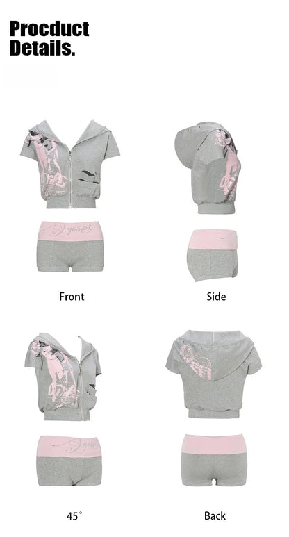 Studded Hoodie &amp; Shorts Set