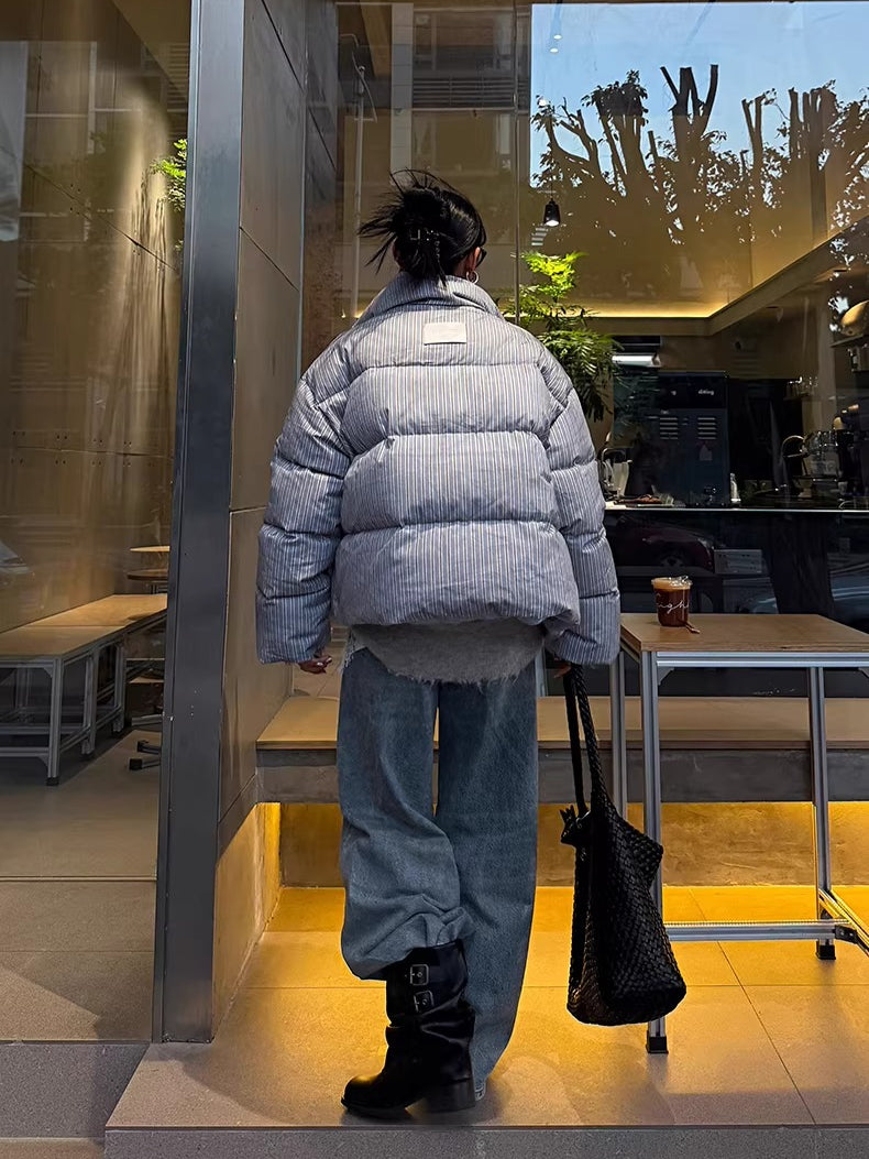 Spray-Dyed Panelled Down Jacket