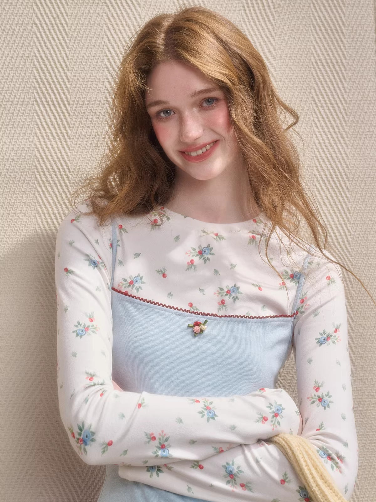 Mediterranean Floral Two-Piece Dress Set