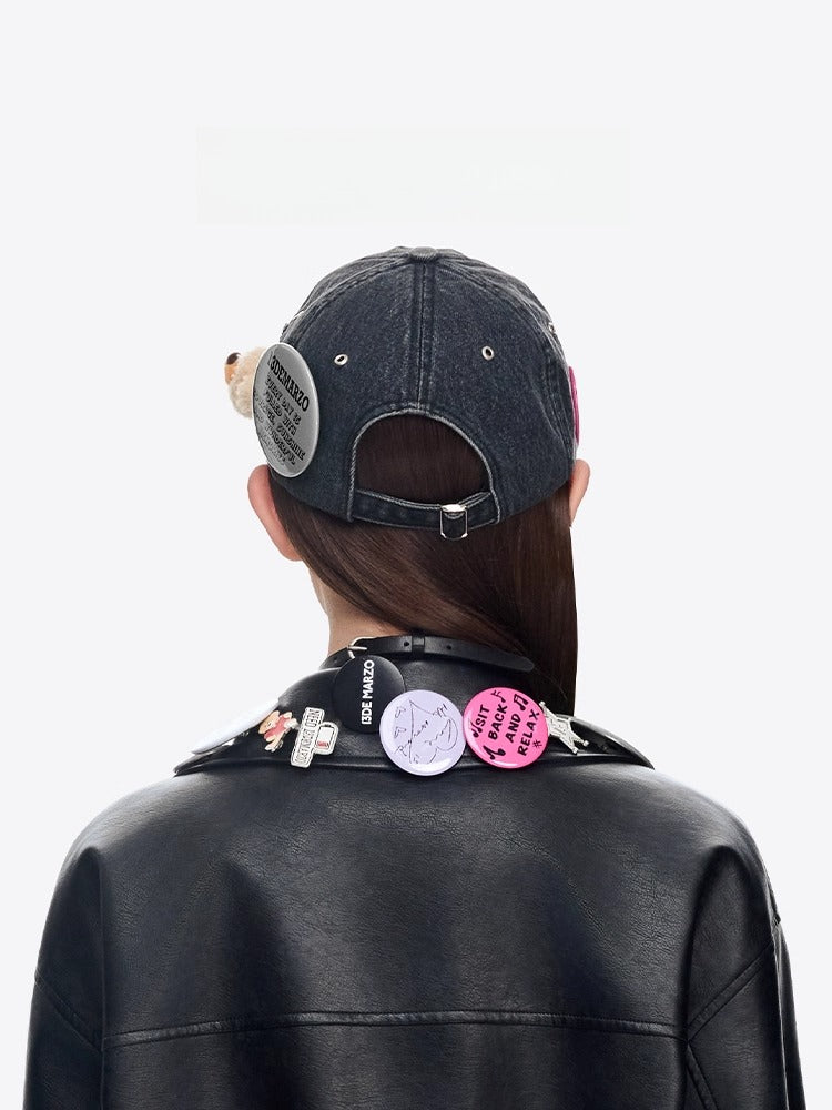 Vintage Badge Denim Baseball Cap