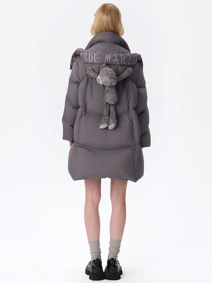 Lightweight Hooded Mid-Length Down Coat