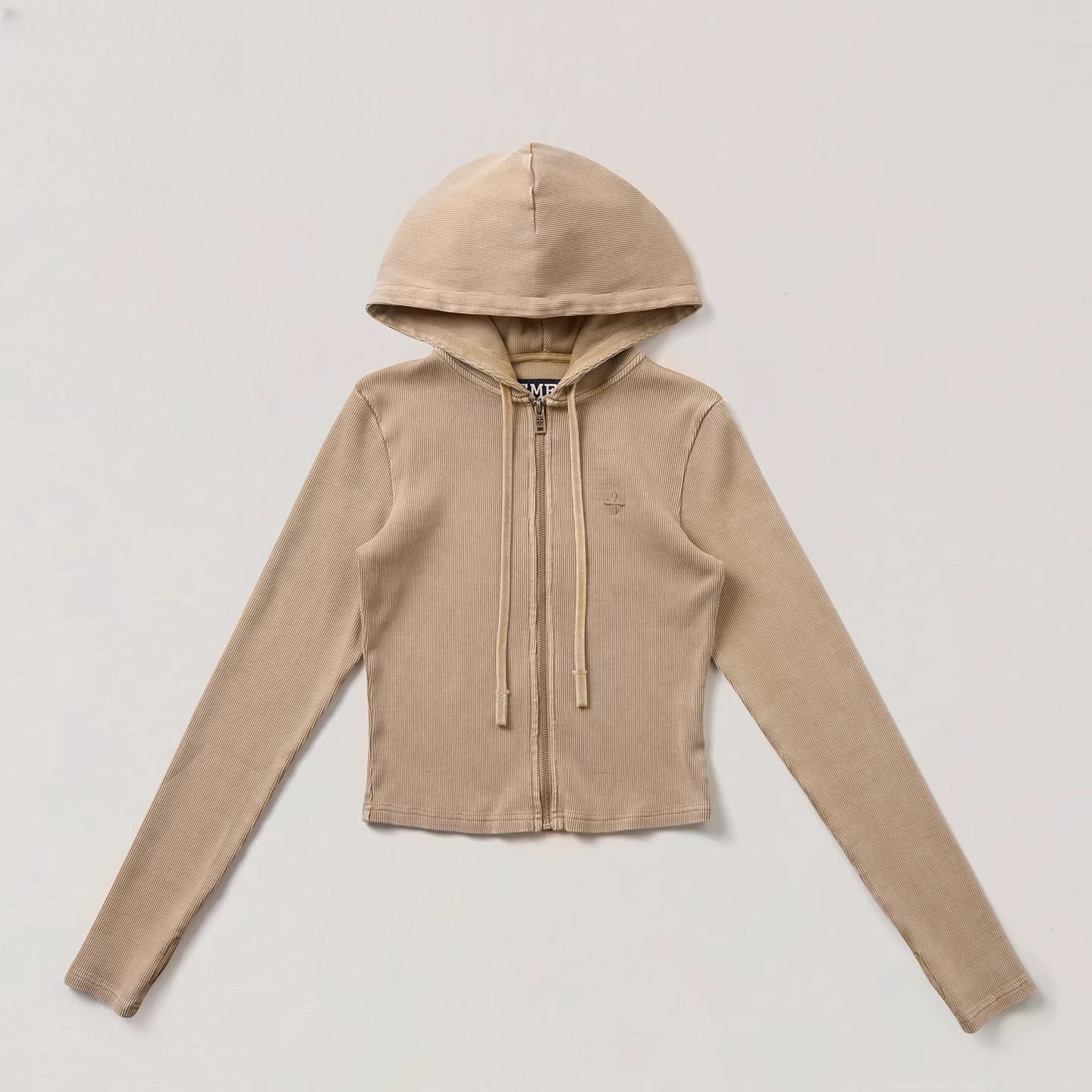Wild Vintage Zip-up Cropped  Hoodie
