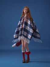 Color-Block Plaid Tassel Shawl Scarf - CHINASQUAD