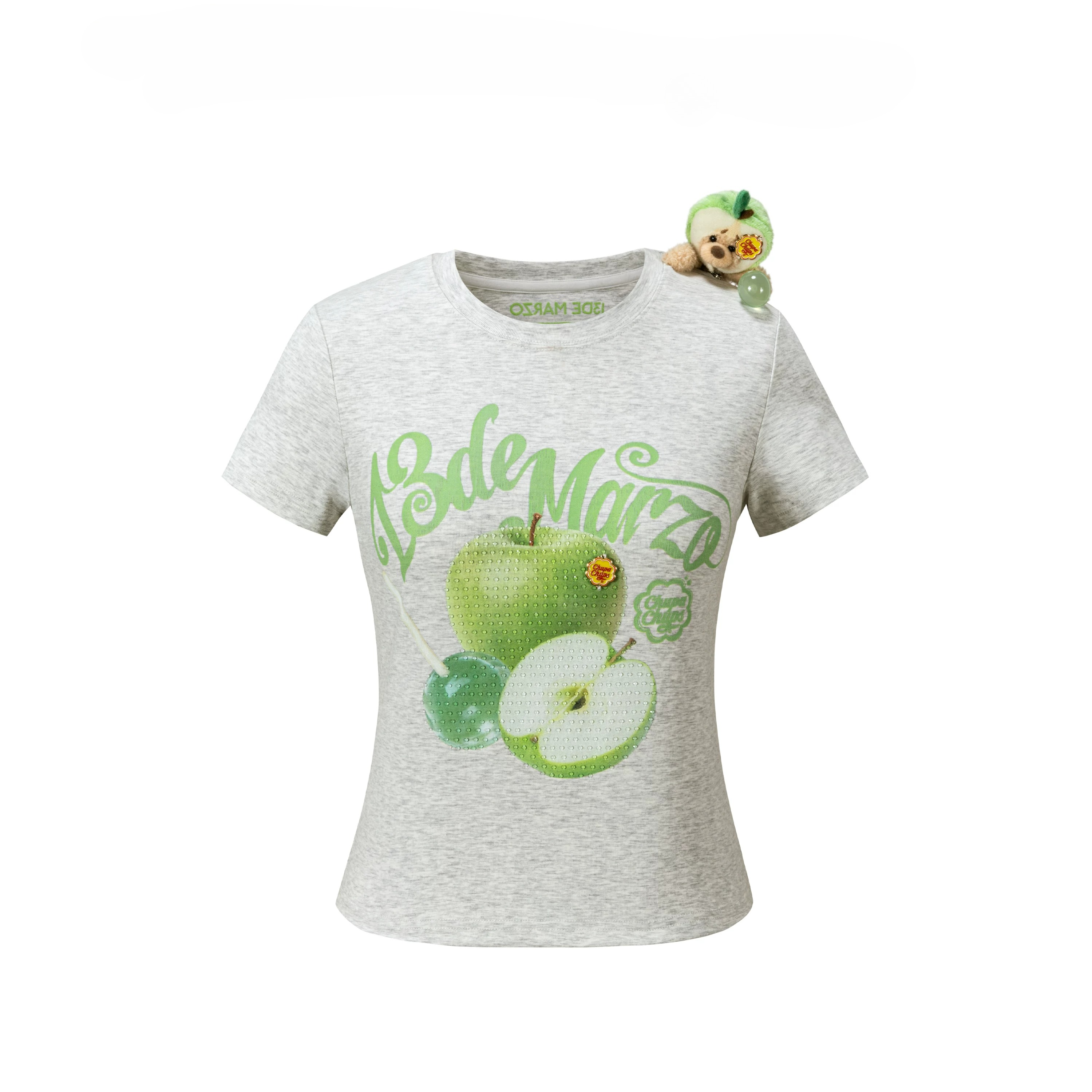 Fruit Illustration Fitted Cropped T-shirt