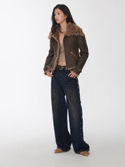 Riveted Vintage Washed Straight-Leg Jeans