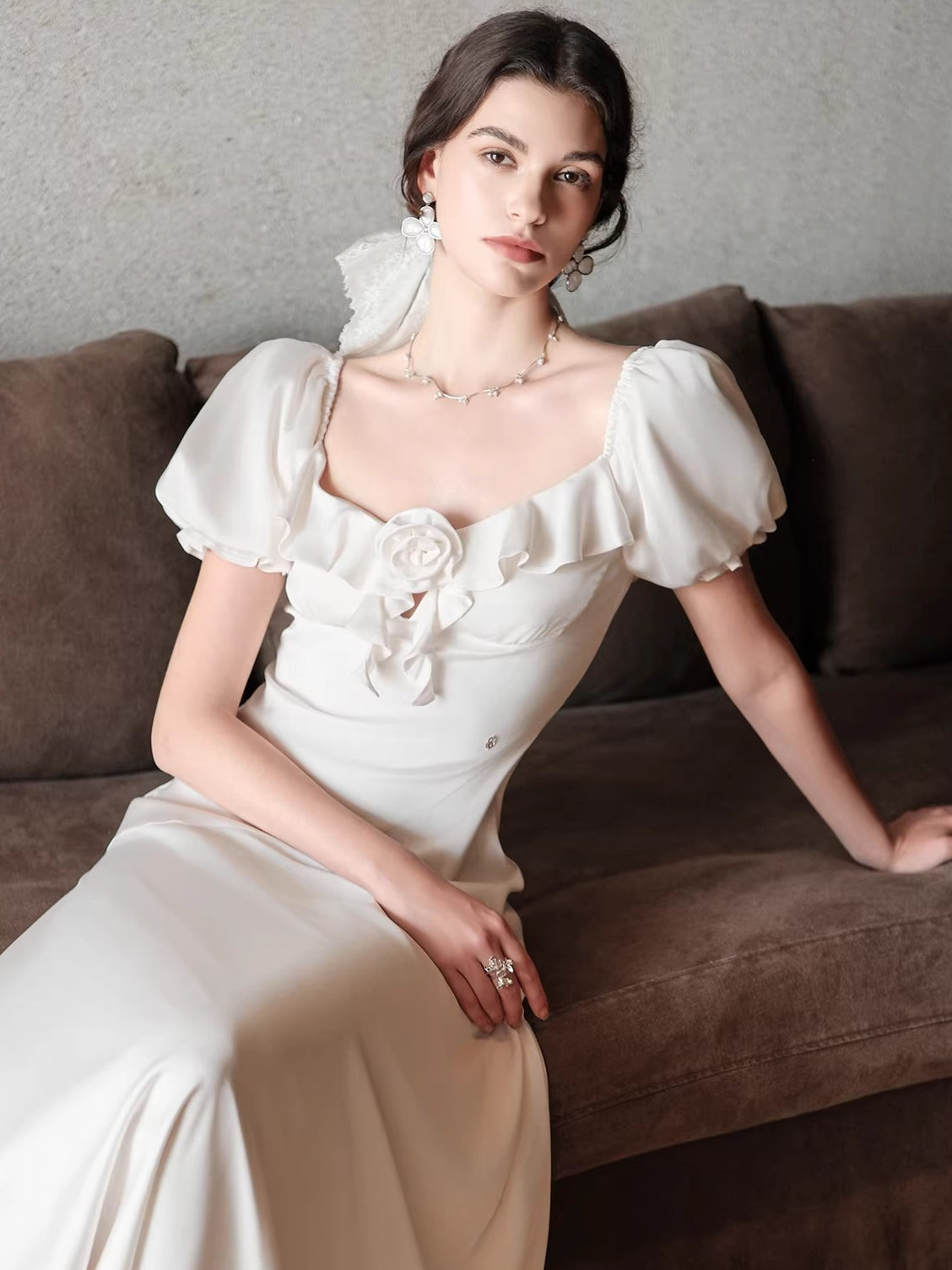 Puff-Sleeve Resort Maxi Dress