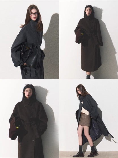 Heavyweight Wool Stand-Collar Short Coat