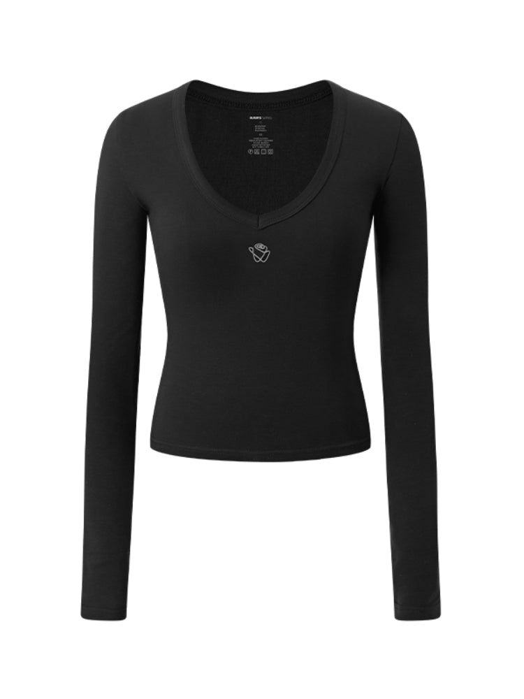 V-Neck Slim Fit Basic T-Shirt - CHINASQUAD