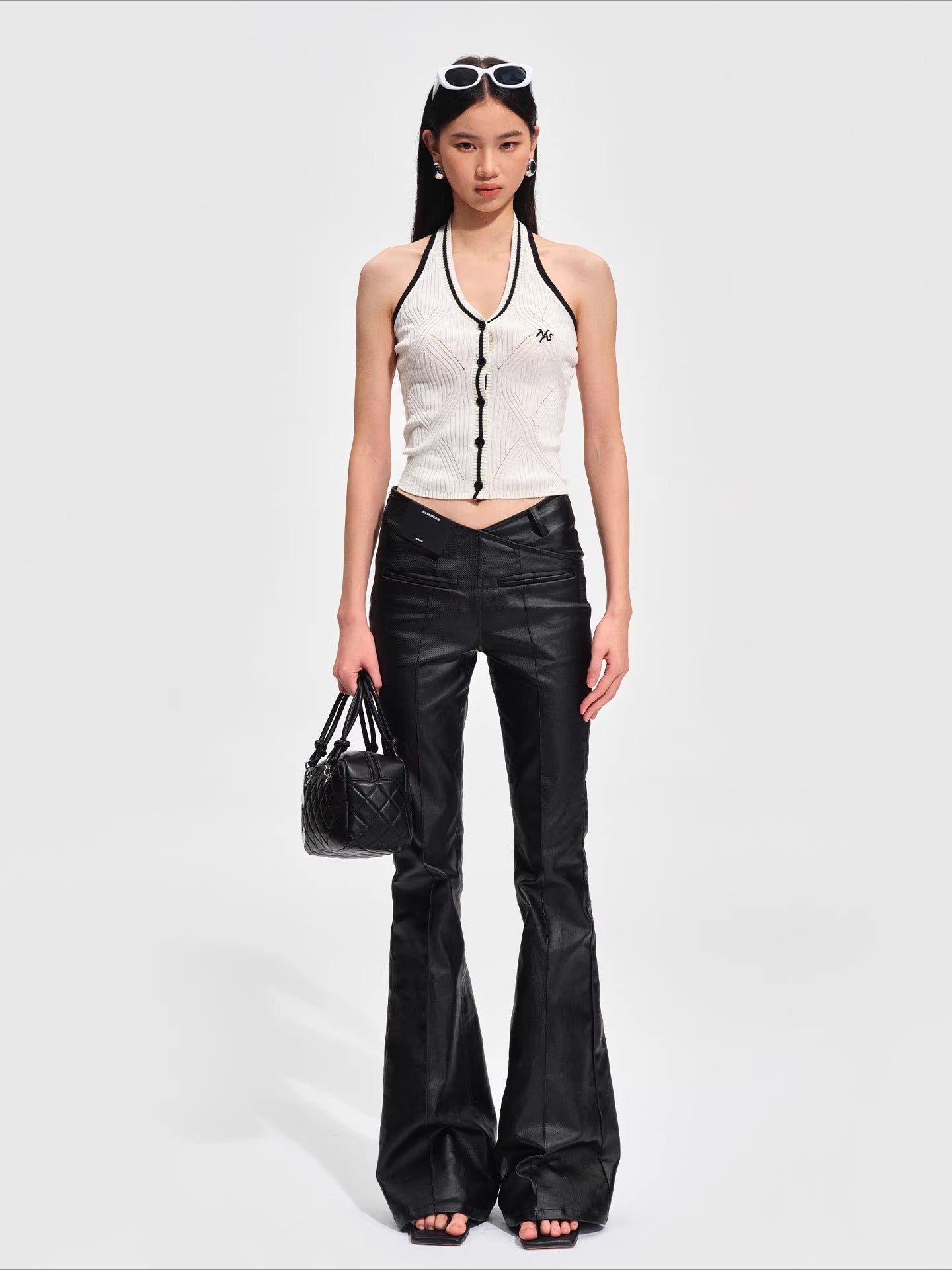 Stretch Denim V-Waist Micro-Flare Jeans