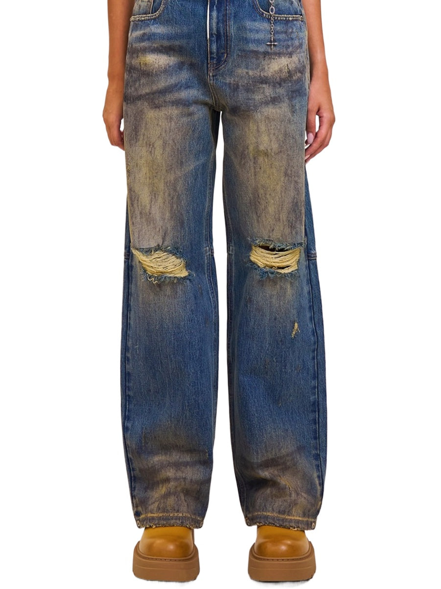 Desert Relic Straight-Leg Distressed Jeans