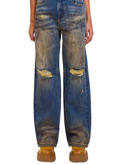 Desert Relic Straight-Leg Distressed Jeans
