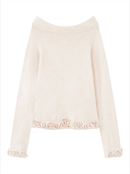 High-End Wool Off-shoulder Knit 