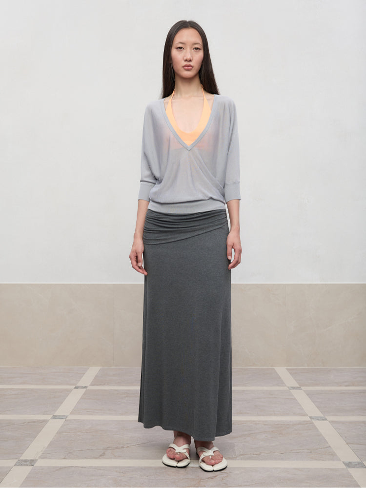 Layered Color Blocking U-Neck Halter Vest
