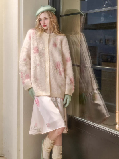 Merino Wool-Blend Knit Jacket