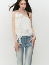 Heavy-Duty Floral Asymmetric Lace Camisole - CHINASQUAD