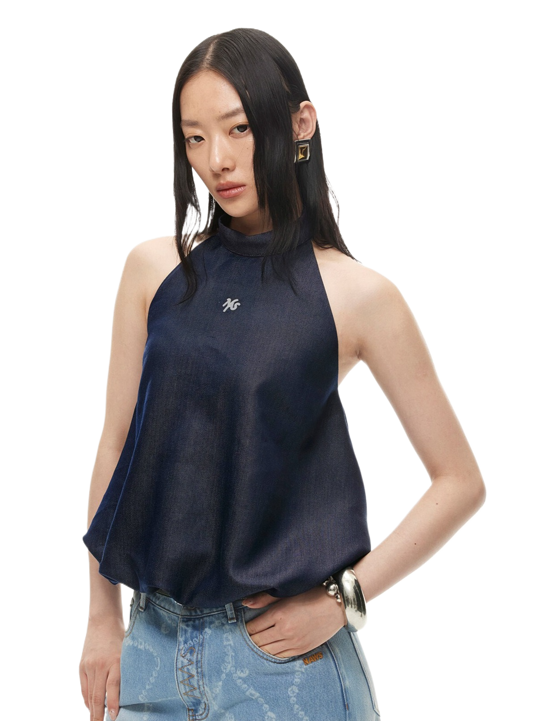 Bubble Silhouette Lyocell Denim Camisole