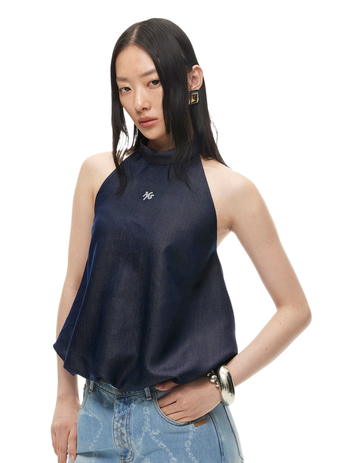 Bubble Silhouette Lyocell Denim Camisole