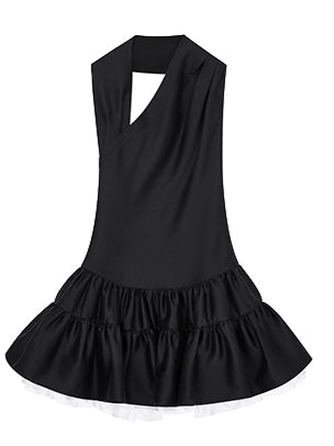 Tiered Ruffle Halter Mini Dress