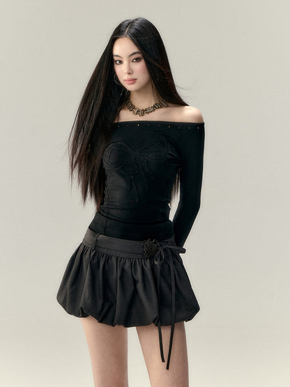 Rose Flower Waist Belt Tulle Skirt